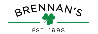 This is an image from Brennan’s, located in Florida. The logo for Brennan’s features clean black lettering with a green shamrock icon and an established date beneath.
