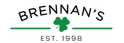 This is an image from Brennan’s, located in Florida. The logo for Brennan’s features clean black lettering with a green shamrock icon and an established date beneath.