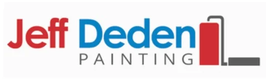 This is an image from Jeff Deden Painting, located in Minnesota. The logo for Jeff Deden Painting features red and blue text with a stylized paint roller graphic incorporated into the design.