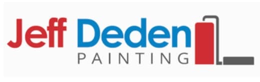 This is an image from Jeff Deden Painting, located in Minnesota. The logo for Jeff Deden Painting features red and blue text with a stylized paint roller graphic incorporated into the design.