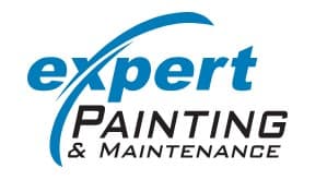 This is an image from Expert Painting & Maintenance, located in Michigan. The logo for Expert Painting & Maintenance features blue and black lettering with a curved blue swoosh graphic above the word expert.