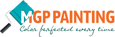 This is an image from MGP Painting Inc, located in New York. The logo for MGP Painting Inc features an orange and teal design with a paint roller graphic and the company slogan beneath it.
