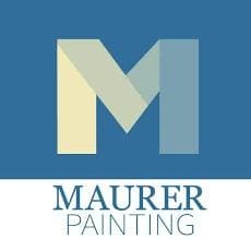 This is an image from Maurer Painting LLC Company, located in Boulder, CO The image is a  Maurer Painting logo with stylized letter M in blue and beige tones, representing a professional residential and commercial painting company in Colorado.