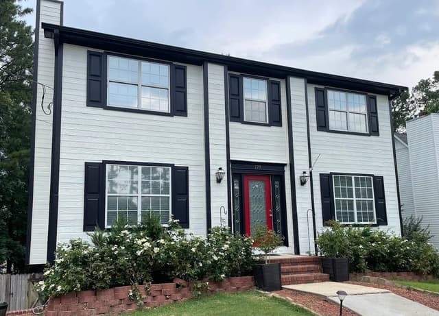 White Chooz Painters logo with blue background placeholder for paintig company logos