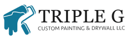 This is an image from Triple G Custom Painting Drywall & Roofing LLC, located in Indiana. The logo for Triple G Custom Painting Drywall & Roofing LLC features a blue paint roller graphic beside the company name in bold black text.
