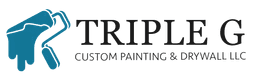 This is an image from Triple G Custom Painting Drywall & Roofing LLC, located in Indiana. The logo for Triple G Custom Painting Drywall & Roofing LLC features a blue paint roller graphic beside the company name in bold black text.