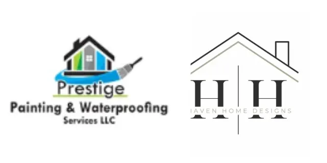 This is an image from Prestige Painting & Waterproofing Services LLC, located in Florida. The logo for Prestige Painting & Waterproofing Services LLC features a stylized house graphic with paint colors and bold text.