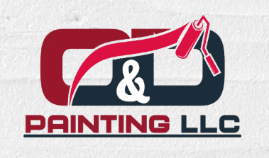 This is an image from O&D Painting, located in Arizona. The logo for O&D Painting features bold red and navy blue lettering with a stylized red paint roller graphic above the words 'Painting LLC.'