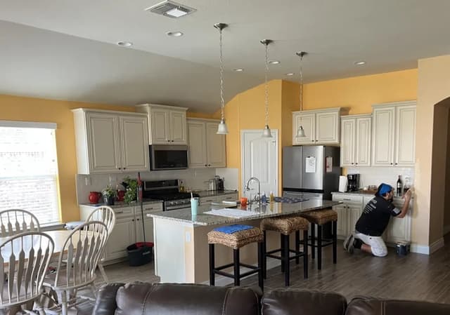 White Chooz Painters logo with blue background placeholder for paintig company logos