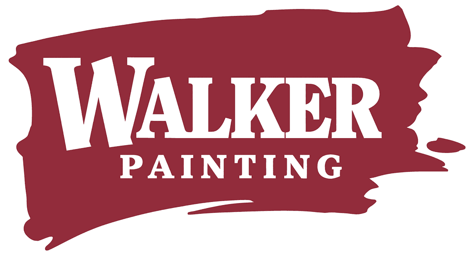This is an image from Walker Painting, located in New York. The logo for Walker Painting features bold white text on a deep red paint-stroke background.