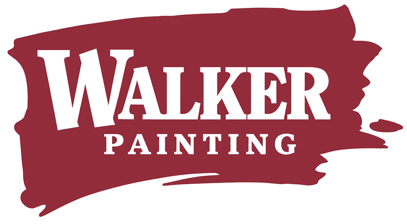 This is an image from Walker Painting, located in New York. The logo for Walker Painting features bold white text on a deep red paint-stroke background.