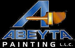 This is an image from Abeyta Painting LLC, located in Arizona. The logo for Abeyta Painting LLC features a bold blue stylized letter 'A' with a paintbrush integrated into the design, accompanied by silver and blue 'Abeyta Painting L.L.C.' text.