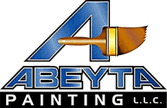 This is an image from Abeyta Painting LLC, located in Arizona. The logo for Abeyta Painting LLC features a bold blue stylized letter 'A' with a paintbrush integrated into the design, accompanied by silver and blue 'Abeyta Painting L.L.C.' text.