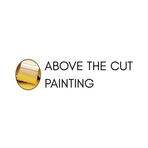 This is an image from Above The Cut Painting, located in California. The logo for Above The Cut Painting features a paintbrush graphic dipped in yellow paint alongside clean, modern text displaying the company name.