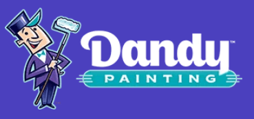This is an image from Dandy Painting, located in Washington. The logo for Dandy Painting features white lettering on a purple background with a cartoon painter holding a paint roller.