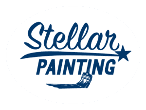 This is an image from Stellar Painting, located in Texas. The logo for Stellar Painting features bold blue script lettering with a star accent and a paintbrush graphic forming an underline.