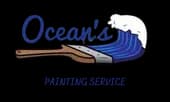 This is an image from Ocean's Painting Service, located in Alabama. The image shows the official Ocean's Painting Service logo with stylized wave graphics and company branding.