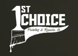 This is an image from First Choice Painting & Repairs LLC, located in Alabama. The logo for First Choice Painting & Repairs LLC features bold white lettering with a paintbrush graphic, representing professional residential painting and repair services.