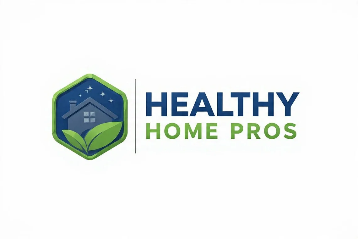 Logo for Healthy Home Pros, a painting company in Millington, Tennessee. The image shows the blue-and-green Healthy Home Pros shield logo.