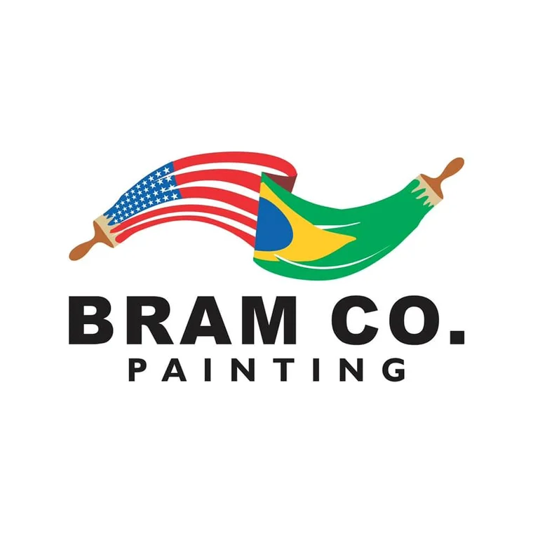 This is an image from BRAM CO. Painting, located in Florida. The logo for BRAM CO. Painting features two paint rollers with American and Brazilian flag designs above bold black company text.