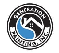 This is an image from Generation Painting Inc., located in Illinois. The logo for Generation Painting Inc. features a circular black, white, and blue design with a house icon and curved brush-like graphic.