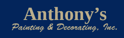 This is an image from Anthony's Painting & Decorating, Inc., located in New York. The logo for Anthony's Painting & Decorating, Inc. features gold serif text on a dark blue background.