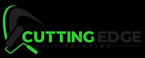 This is an image from Cutting Edge Painting, located in Indiana. The logo for Cutting Edge Painting features a modern green and black design with a paint roller graphic and bold typography representing professional painting services.
