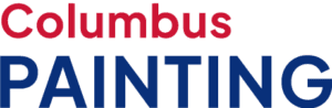 This is an image from Columbus Painting, located in Ohio. The logo for Columbus Painting features bold red and blue lettering with a clean, modern font design.