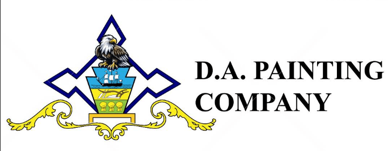 This is an image from D.A. Painting Company company, located in Washington, PA. The image is an D.A. Painting Company logo featuring a bald eagle perched on a Pennsylvania-themed crest with blue and gold design accents.