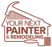 This is an image from Your Next Painter, located in Texas. The logo for Your Next Painter features a stylized roofline above the company name with a paint roller graphic incorporated into the design