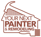This is an image from Your Next Painter, located in Texas. The logo for Your Next Painter features a stylized roofline above the company name with a paint roller graphic incorporated into the design