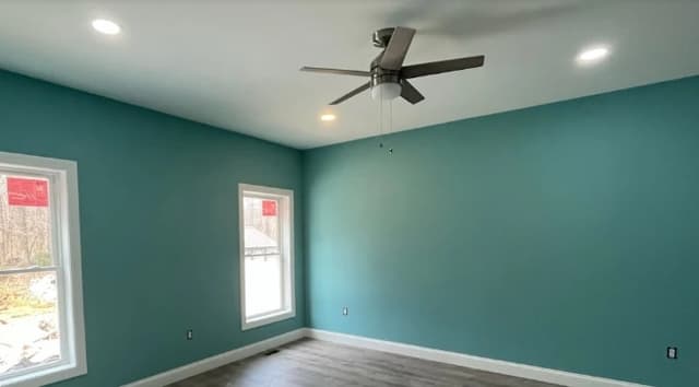 White Chooz Painters logo with blue background placeholder for paintig company logos