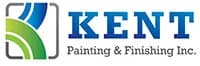 This is an image from Kent Painting and Finishing Inc, located in California. The logo for Kent Painting & Finishing Inc. features a stylized green and blue emblem with clean professional lettering representing painting and finishing services.