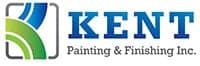 This is an image from Kent Painting and Finishing Inc, located in California. The logo for Kent Painting & Finishing Inc. features a stylized green and blue emblem with clean professional lettering representing painting and finishing services.
