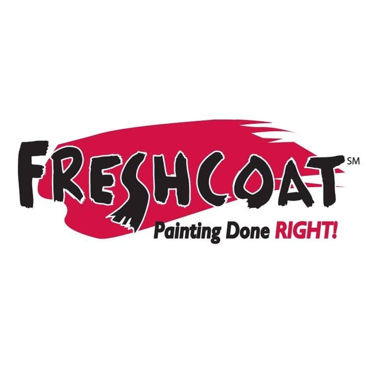 This is an image from Fresh Coat Painters of Miami Beach, located in Florida. The logo for Fresh Coat Painters of Miami Beach features bold black text over a red paint stroke with the tagline painting done right.