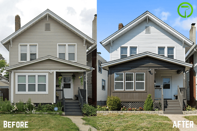 White Chooz Painters logo with blue background placeholder for paintig company logos