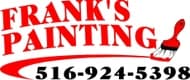 This is an image from Frank's Painting of LI LLC, located in New York. The logo for Frank's Painting of LI LLC features bold red text with a sweeping red underline and a red paintbrush graphic on the right.