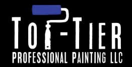 This is an image from Top Tier Professional Painting LLC, located in Minnesota. The logo for Top Tier Professional Painting LLC features white lettering on a black background with a blue paint roller icon incorporated above the text.