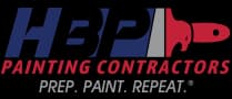 This is an image from HBP Painting Contractors, located in Missouri. The logo for HBP Painting Contractors features bold blue and red lettering with a paint roller graphic and the tagline “Prep. Paint. Repeat.