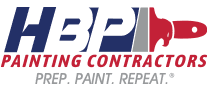 This is an image from HBP Painting Contractors, located in Missouri. The logo for HBP Painting Contractors features bold blue and red lettering with a paint roller graphic and the tagline “Prep. Paint. Repeat.