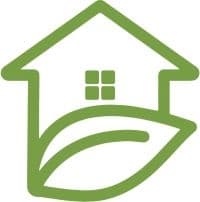 The Echo House Painting logo featuring a green house outline combined with a leaf design, symbolizing eco-friendly painting services.