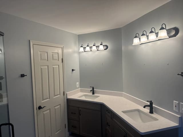 White Chooz Painters logo with blue background placeholder for paintig company logos