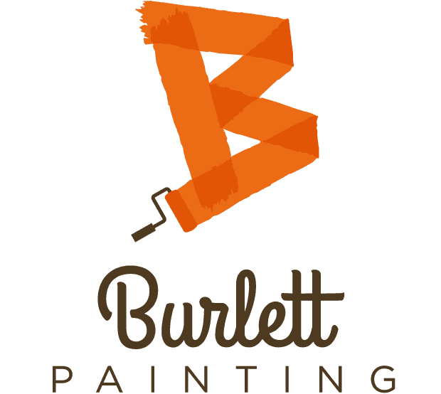 This is an image from Burlett Painting LLC, located in Ohio. The logo for Burlett Painting features an orange paint roller forming the letter 'B' above the company name in brown script font.