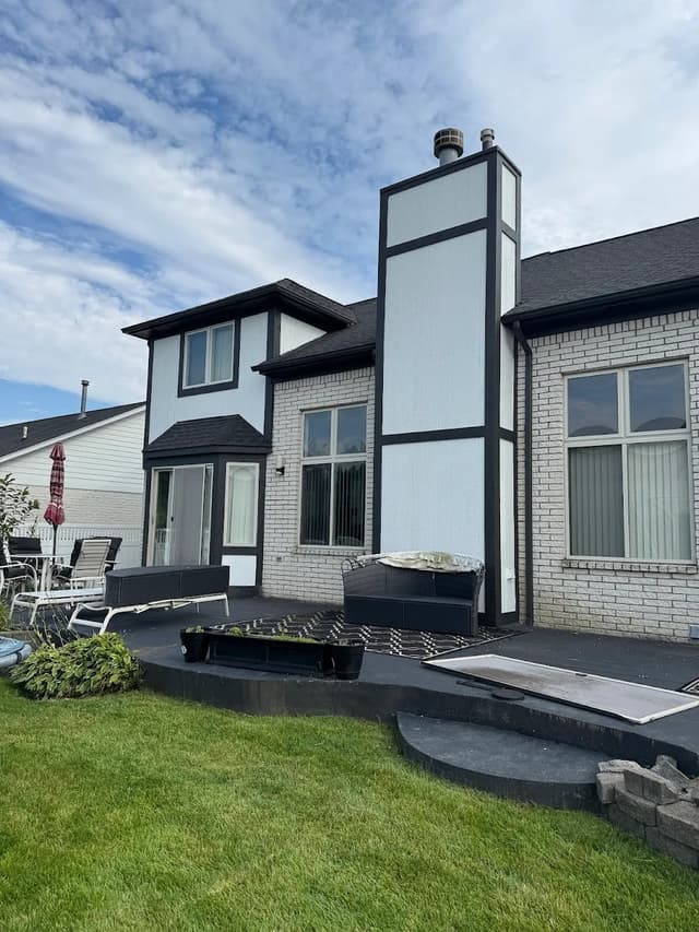 White Chooz Painters logo with blue background placeholder for paintig company logos