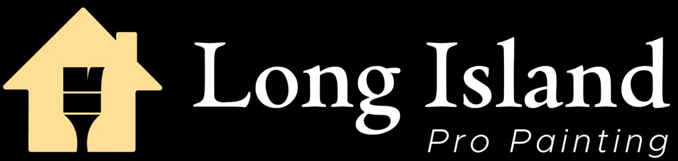 This is an image from Long Island Pro Painting, located in New York. The logo for Long Island Pro Painting features a stylized yellow house with a paintbrush icon alongside clean white text on a dark background.