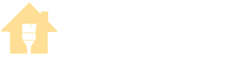 This is an image from Long Island Pro Painting, located in New York. The logo for Long Island Pro Painting features a stylized yellow house with a paintbrush icon alongside clean white text on a dark background.