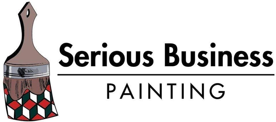 This is an image from Serious Business Painting LLC, located in Kentucky. The logo for Serious Business Painting LLC features a stylized paintbrush with a geometric patterned bristle design alongside bold black text reading “Serious Business Painting.