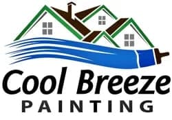 This is an image from Cool Breeze Painting Co, located in California. The image shows the official company logo featuring a stylized home design and branding used to represent professional residential and commercial painting services.