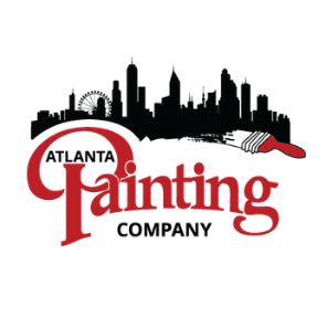 This is an image from Atlanta Painting Company, located in Georgia. The logo for Atlanta Painting Company features red and black text with an Atlanta skyline graphic and a paintbrush design.