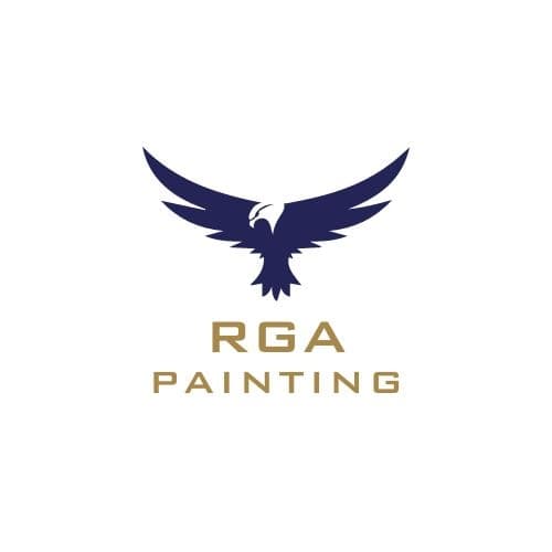 This is an image from RGA Painting Services, located in Florida. The logo for RGA Painting Services features a bold eagle graphic above gold text on a clean background.